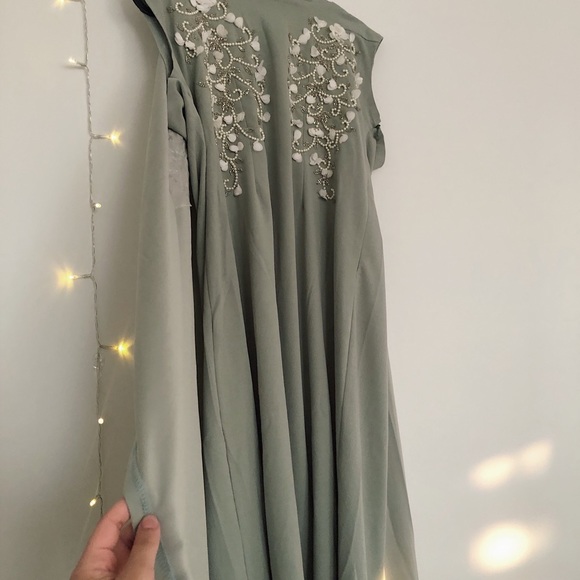 Sage long modest gown (NWOT) - Picture 2 of 13